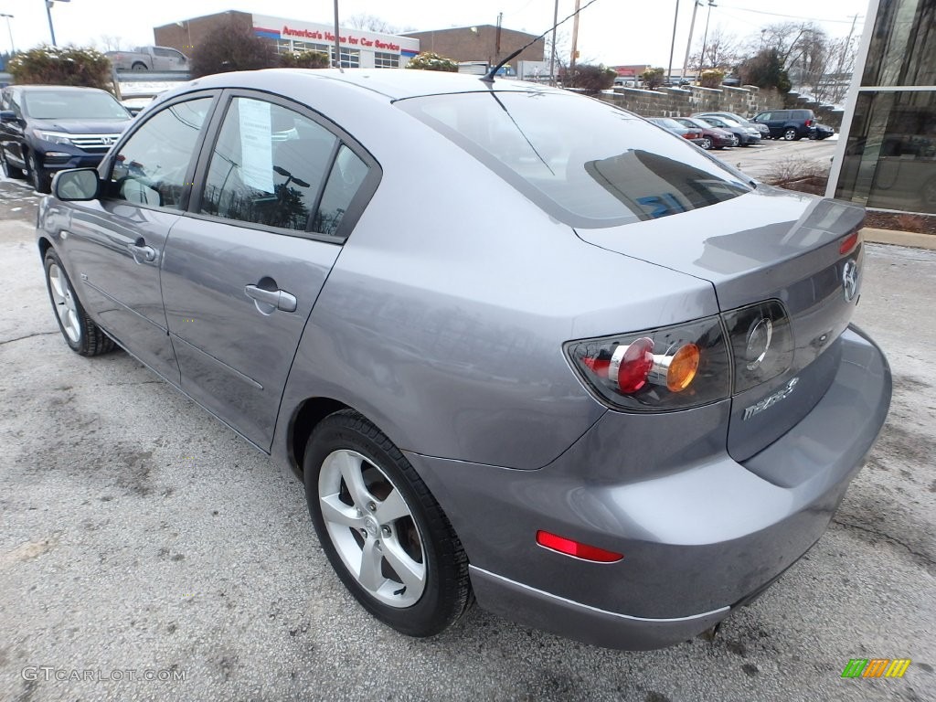 2005 MAZDA3 s Sedan - Titanium Gray Metallic / Black/Red photo #3