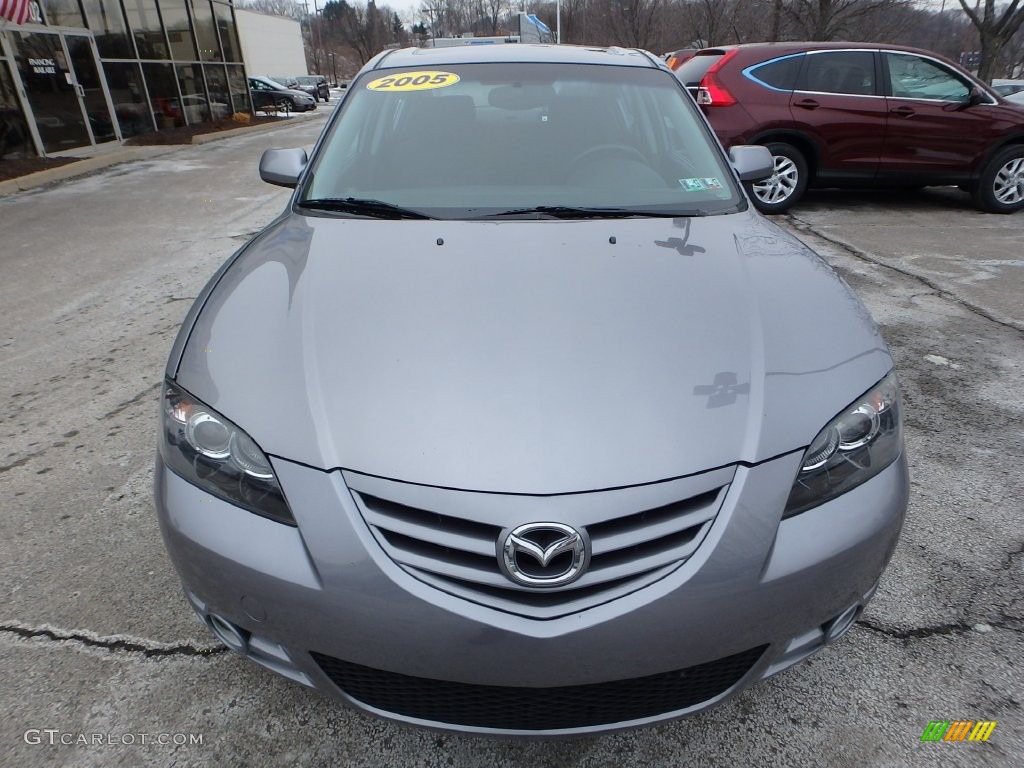 2005 MAZDA3 s Sedan - Titanium Gray Metallic / Black/Red photo #8