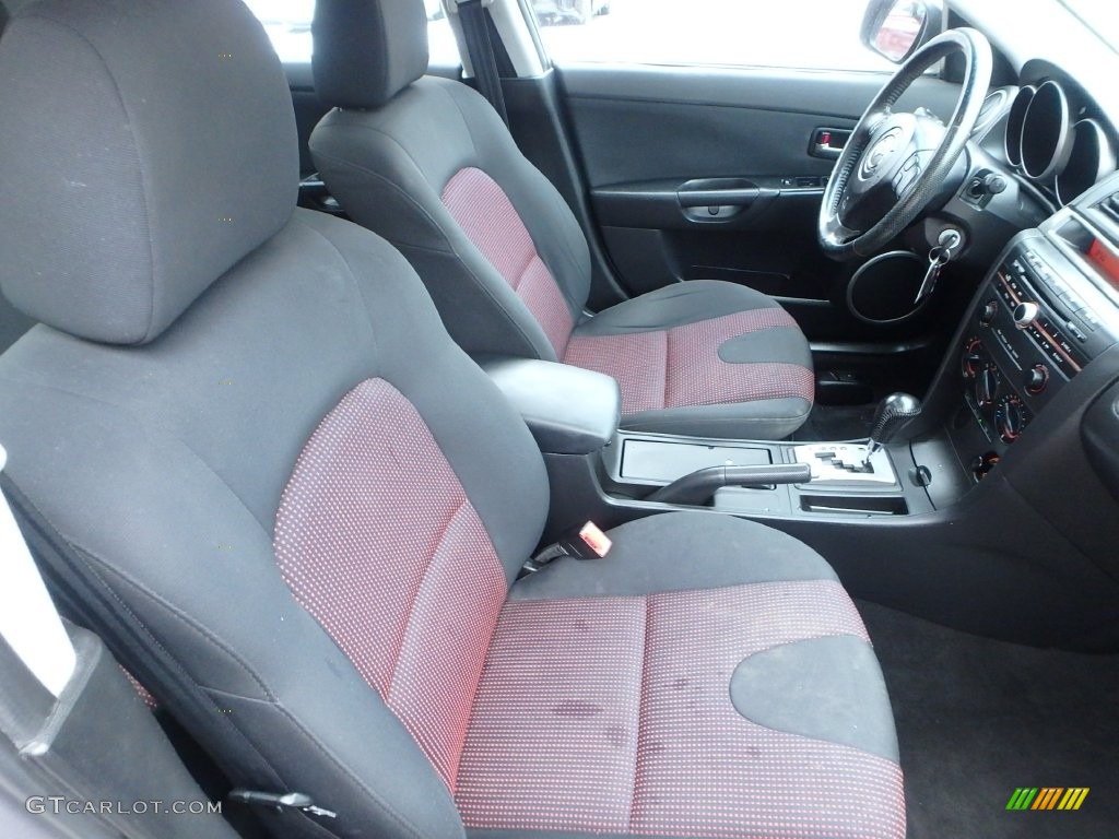 2005 MAZDA3 s Sedan - Titanium Gray Metallic / Black/Red photo #10