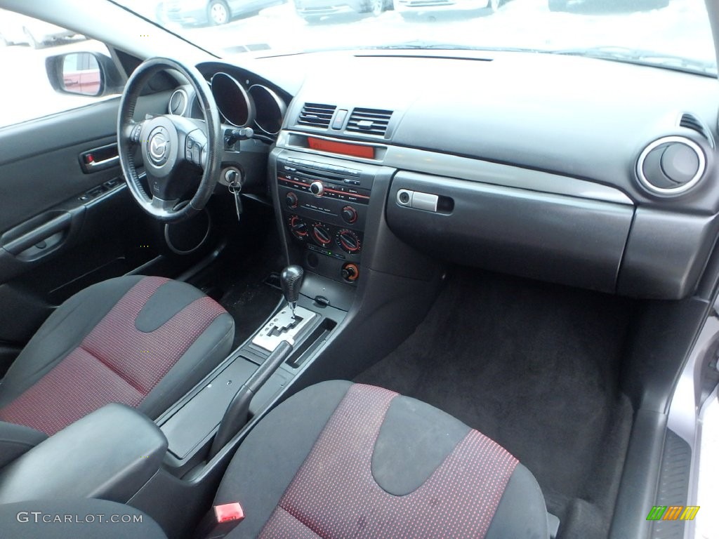 2005 MAZDA3 s Sedan - Titanium Gray Metallic / Black/Red photo #11