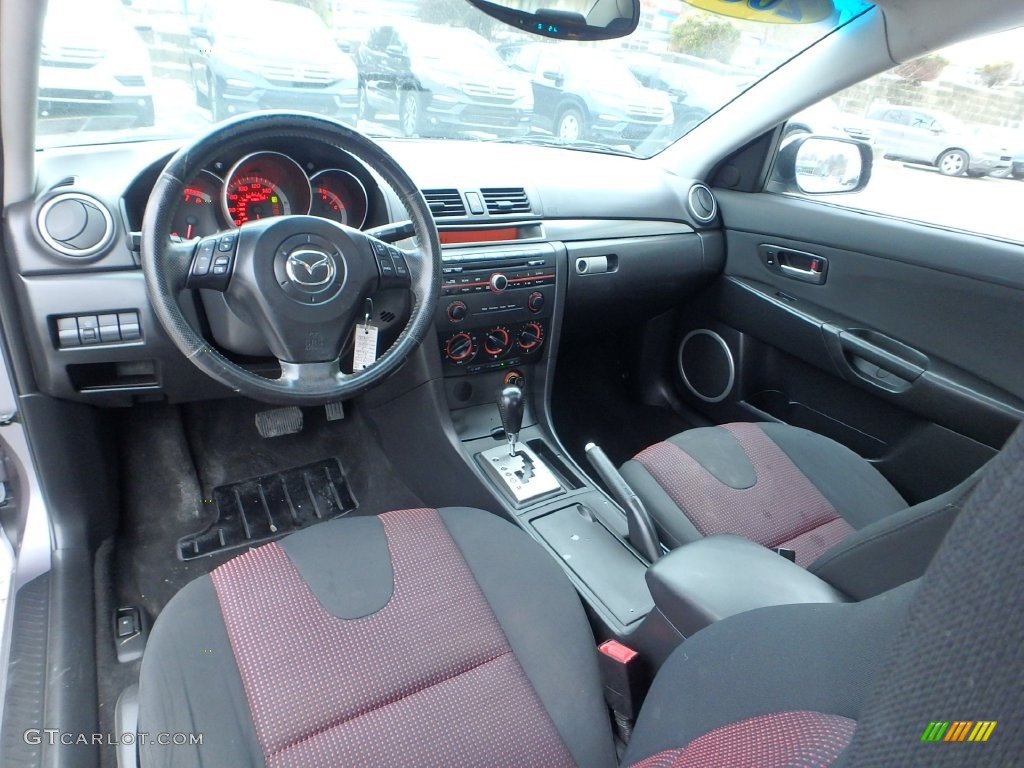 2005 MAZDA3 s Sedan - Titanium Gray Metallic / Black/Red photo #17