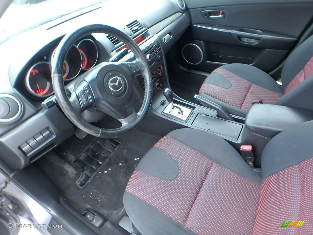 2005 MAZDA3 s Sedan - Titanium Gray Metallic / Black/Red photo #20