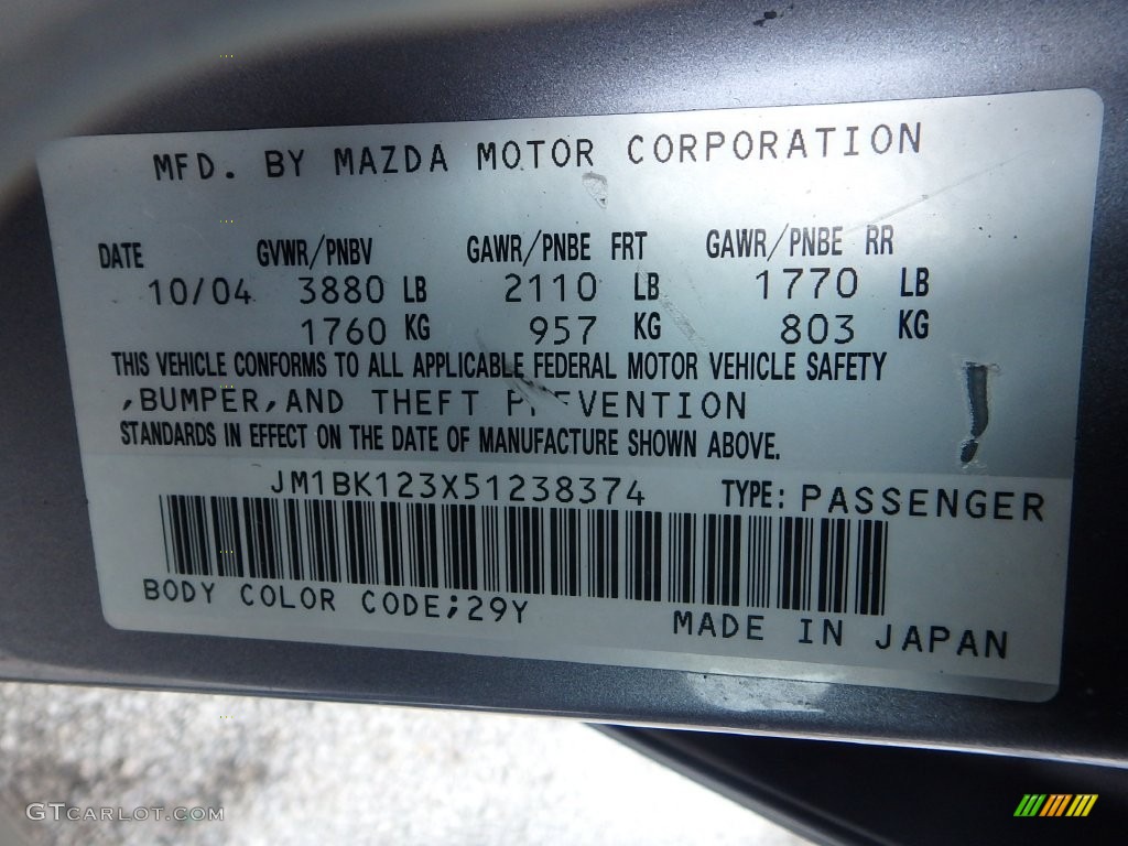 2005 MAZDA3 s Sedan - Titanium Gray Metallic / Black/Red photo #24