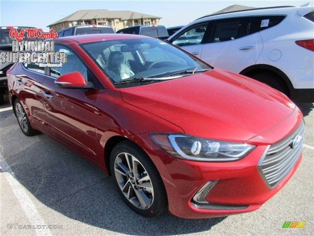 2017 Elantra Limited - Red / Gray photo #1