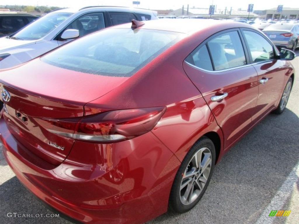 2017 Elantra Limited - Red / Gray photo #7
