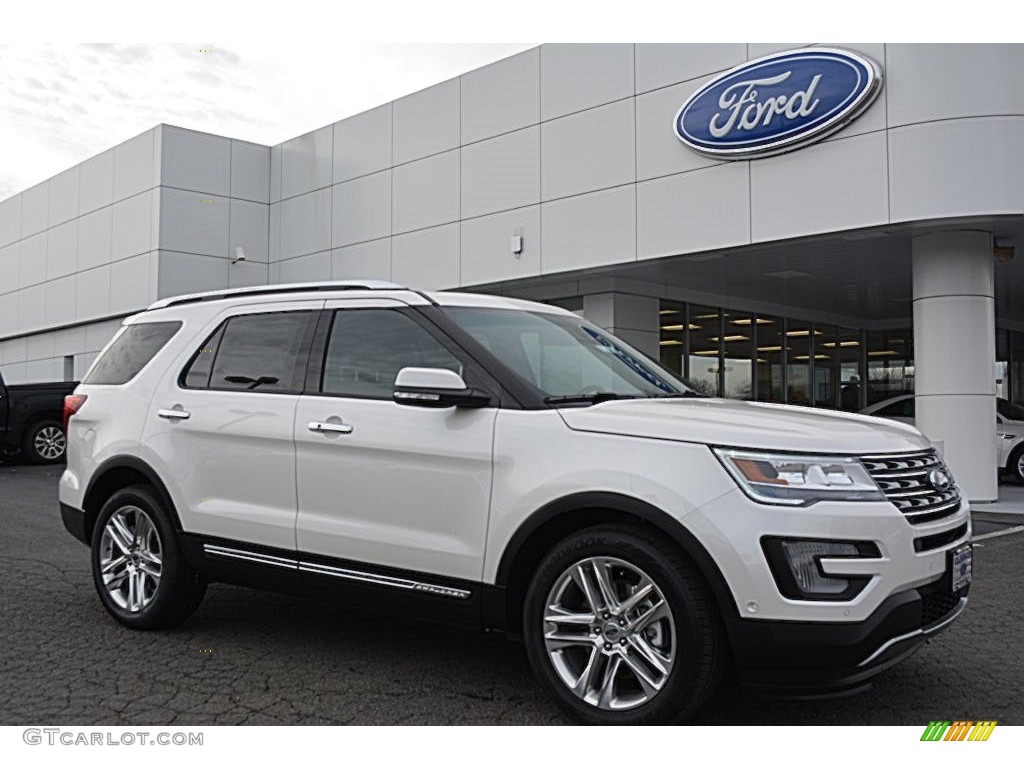 White Platinum Metallic Tri-Coat Ford Explorer