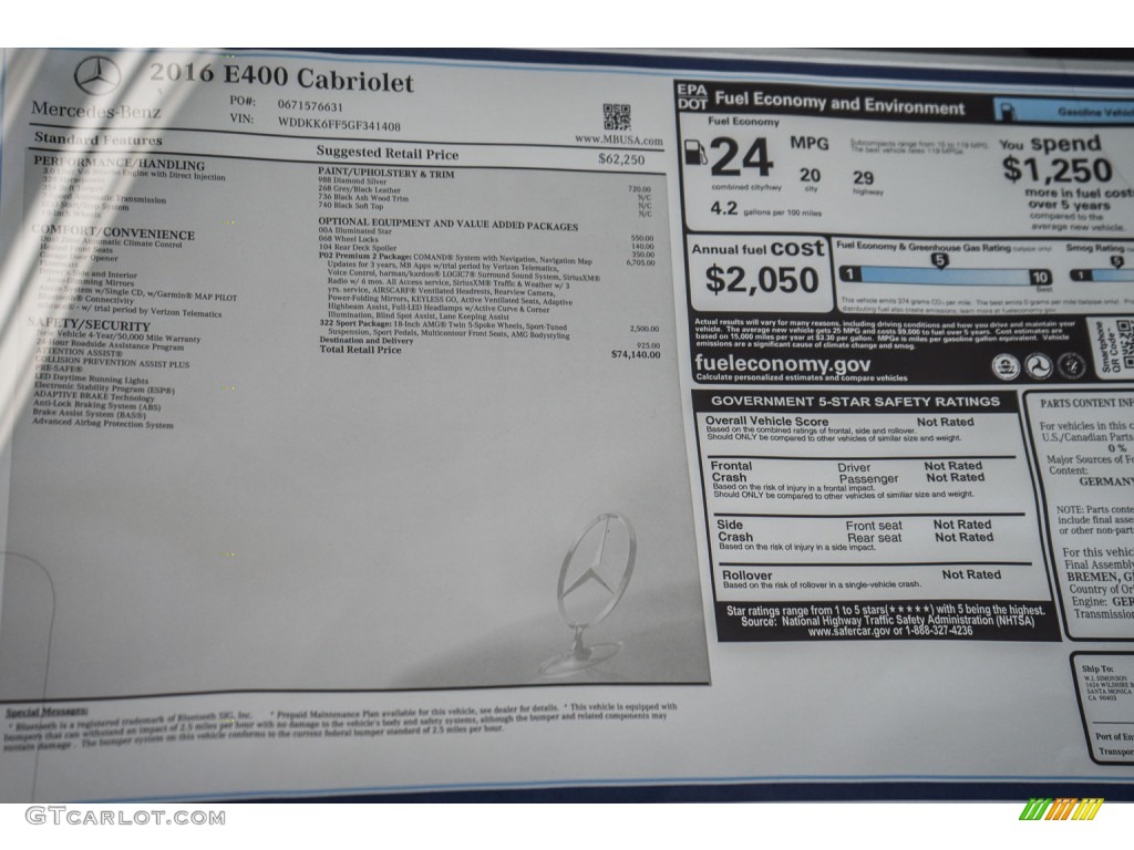 2016 E 400 Cabriolet - Diamond Silver Metallic / Crystal Grey/Black photo #11