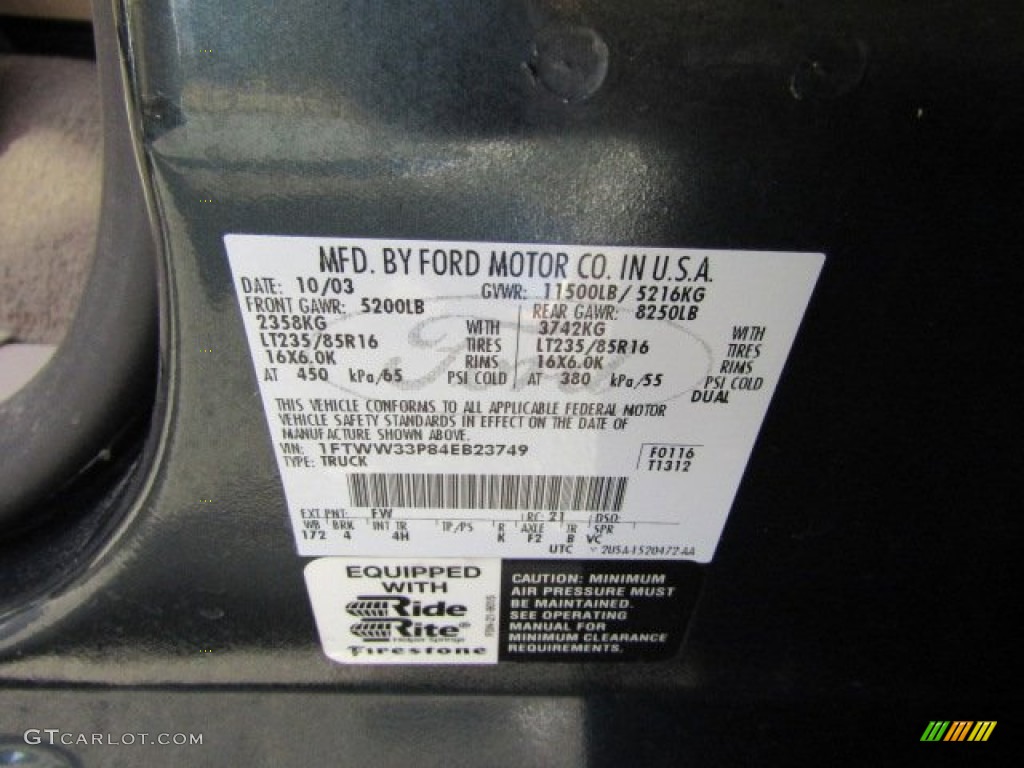 2004 F350 Super Duty Lariat Crew Cab 4x4 Dually - Dark Green Satin / Medium Parchment photo #30