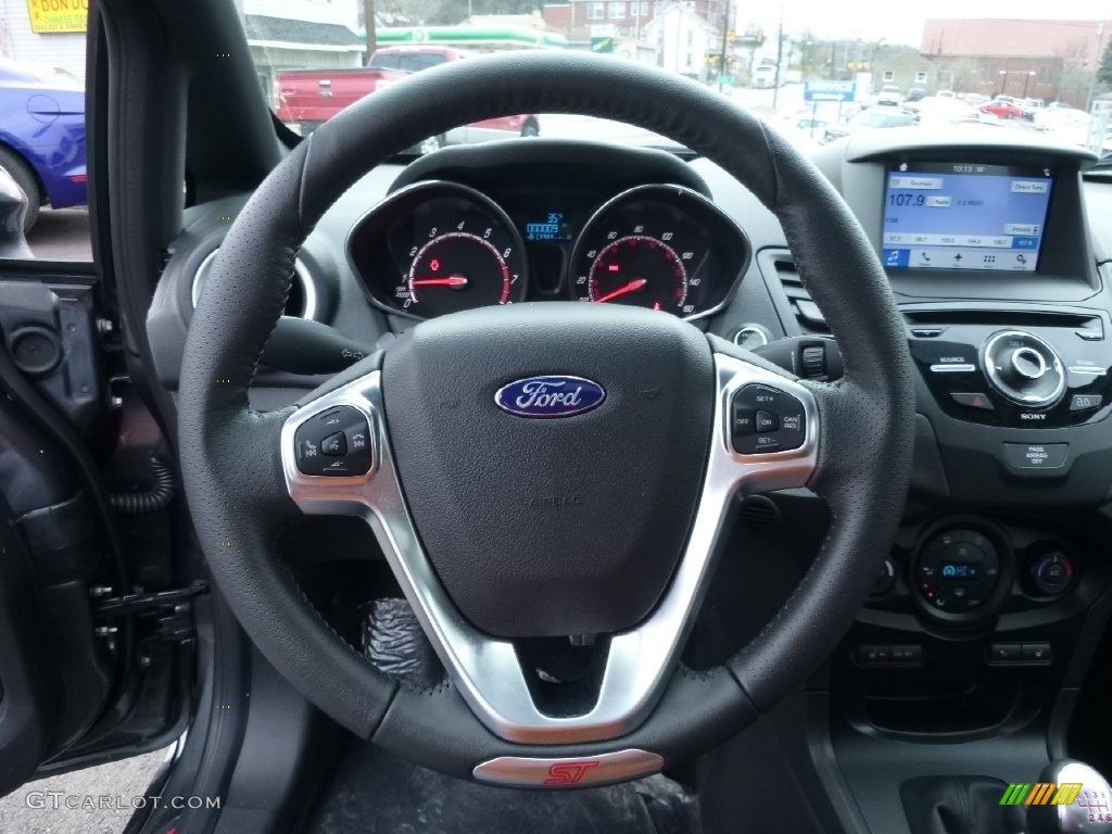 2016 Ford Fiesta ST Hatchback ST Recaro Smoke Storm Steering Wheel Photo #110380142