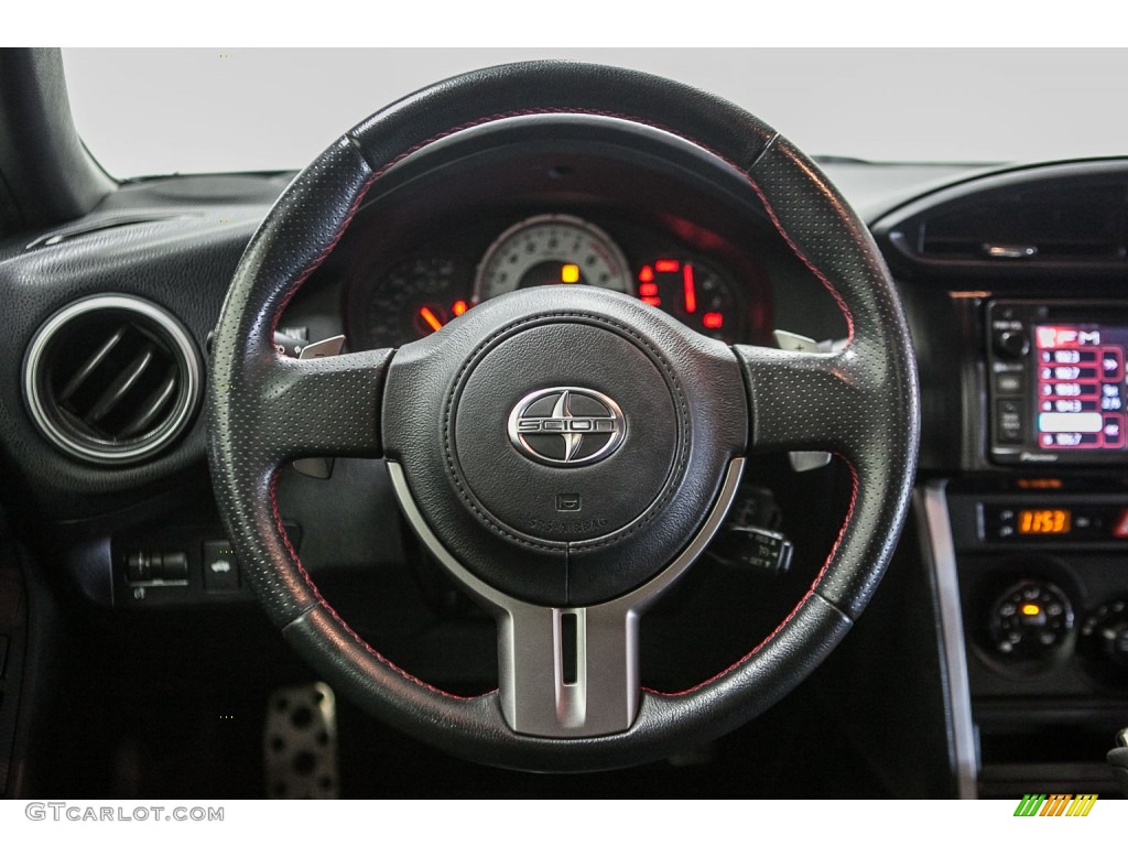 2013 Scion FR-S Sport Coupe Black/Red Accents Steering Wheel Photo #110397259