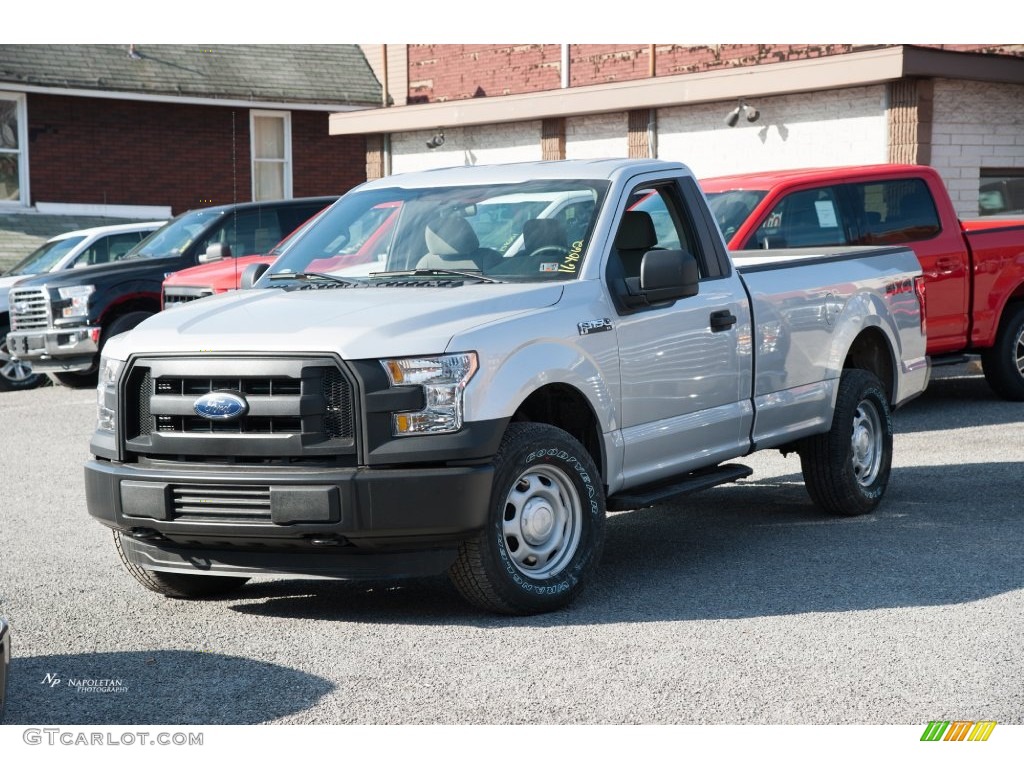 2016 F150 XL Regular Cab 4x4 - Ingot Silver / Medium Earth Gray photo #1