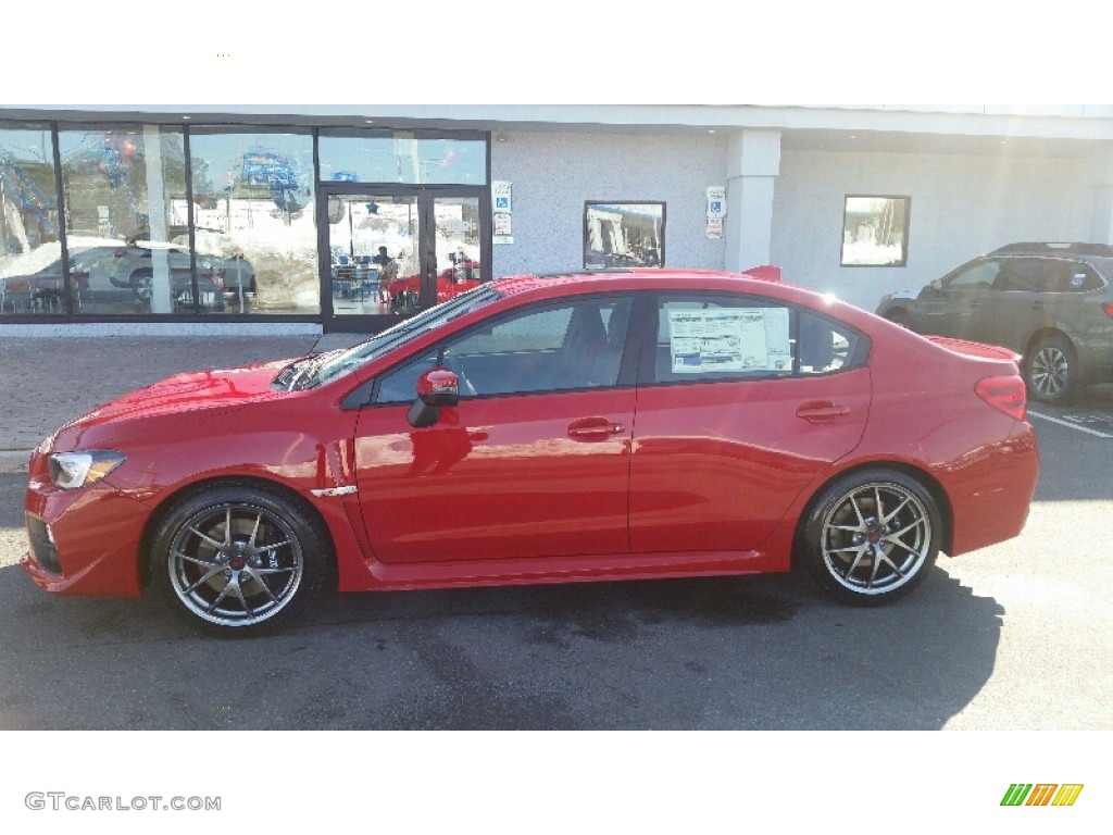2016 WRX STI Limited - Pure Red / Carbon Black photo #3