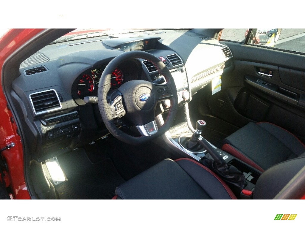 Carbon Black Interior 2016 Subaru WRX STI Limited Photo #110401021