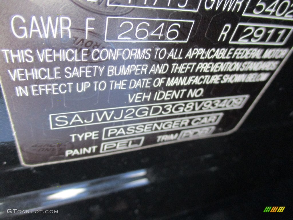 2016 XJ Color Code PEL for Ultimate Black Metallic Photo #110401999
