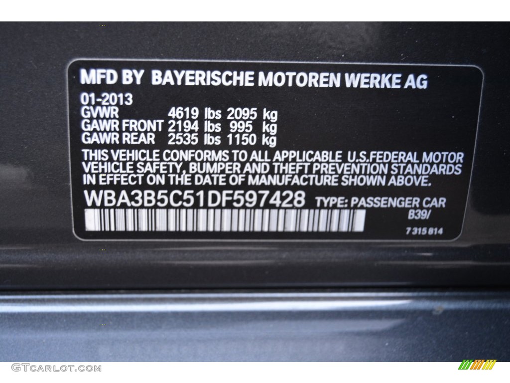 2013 3 Series 328i xDrive Sedan - Mineral Grey Metallic / Black photo #34