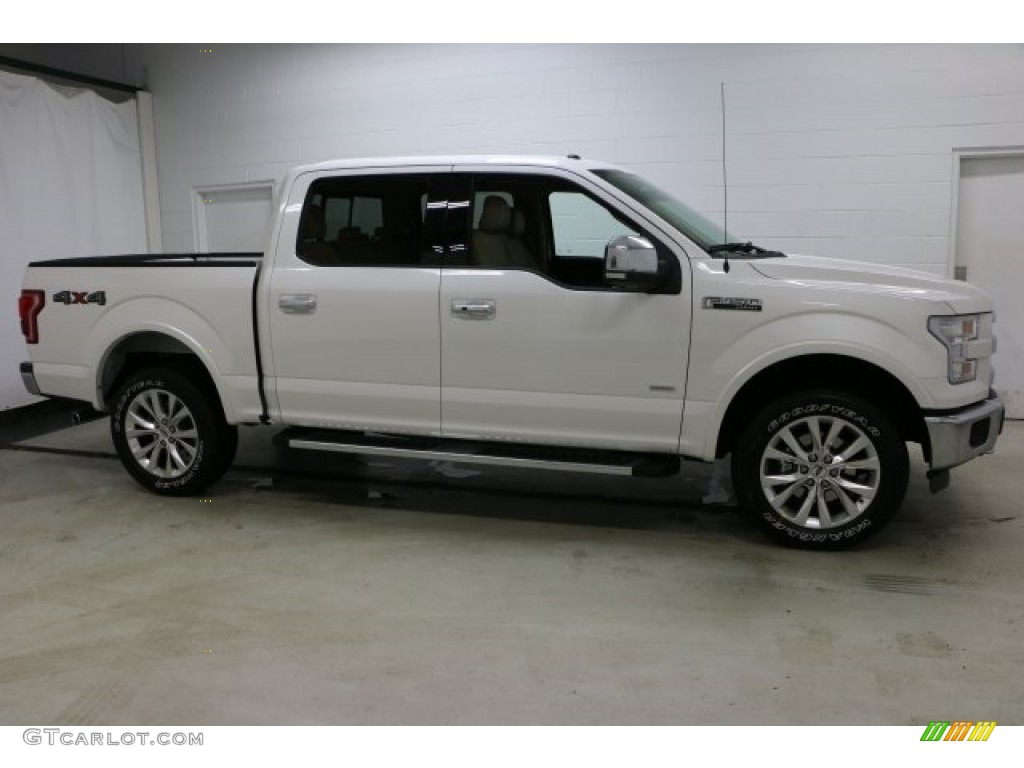 2016 F150 Lariat SuperCrew 4x4 - White Platinum / Medium Light Camel photo #1