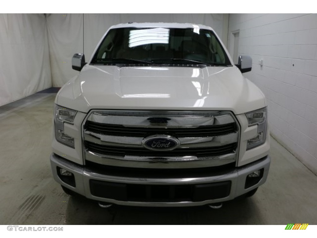 2016 F150 Lariat SuperCrew 4x4 - White Platinum / Medium Light Camel photo #2