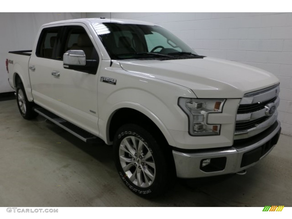 2016 F150 Lariat SuperCrew 4x4 - White Platinum / Medium Light Camel photo #3