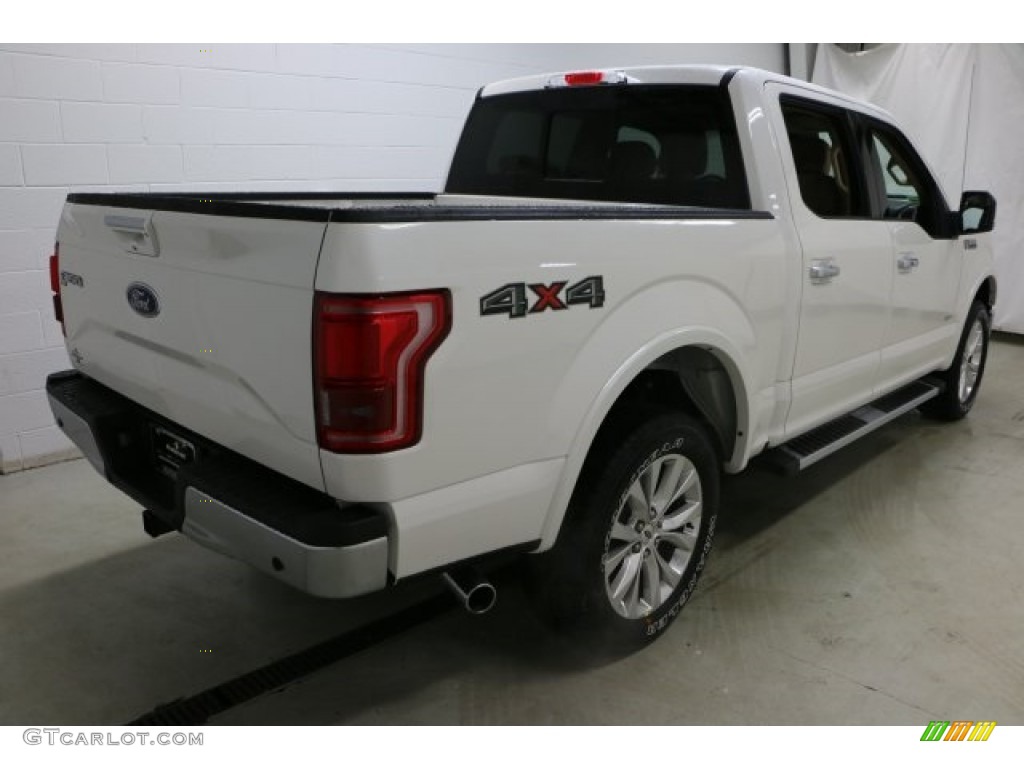 2016 F150 Lariat SuperCrew 4x4 - White Platinum / Medium Light Camel photo #4