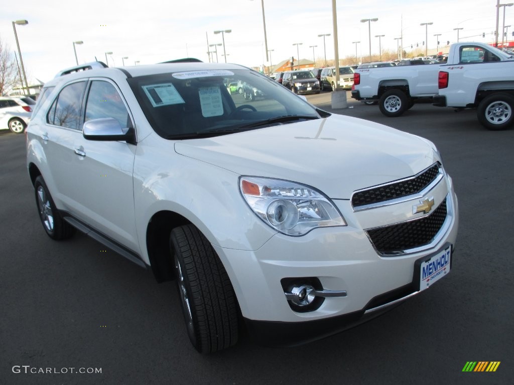 2015 Equinox LTZ AWD - White Diamond Tricoat / Brownstone/Jet Black photo #1