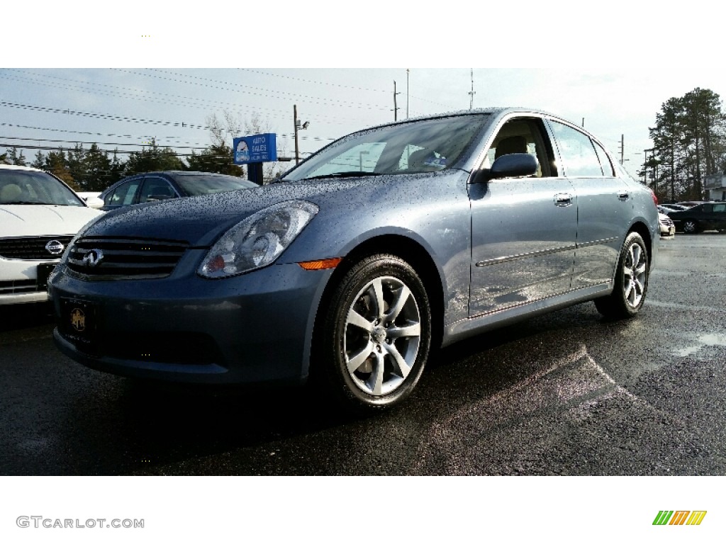 2006 G 35 x Sedan - Lakeshore Slate Blue Metallic / Wheat photo #1