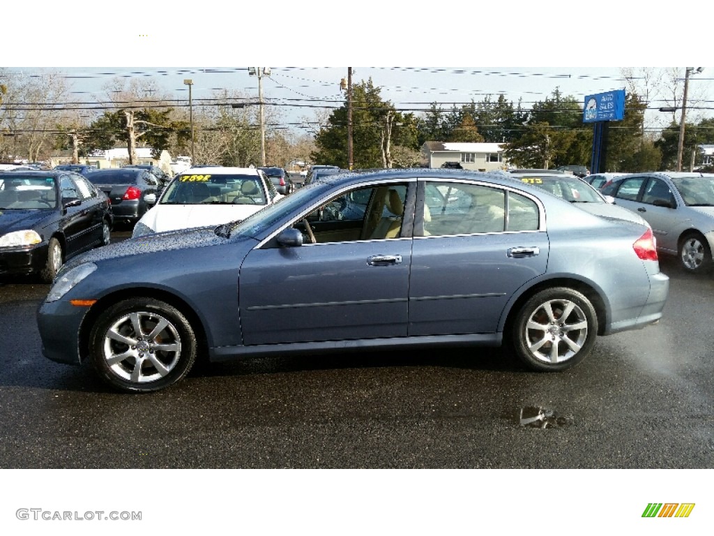 2006 G 35 x Sedan - Lakeshore Slate Blue Metallic / Wheat photo #3