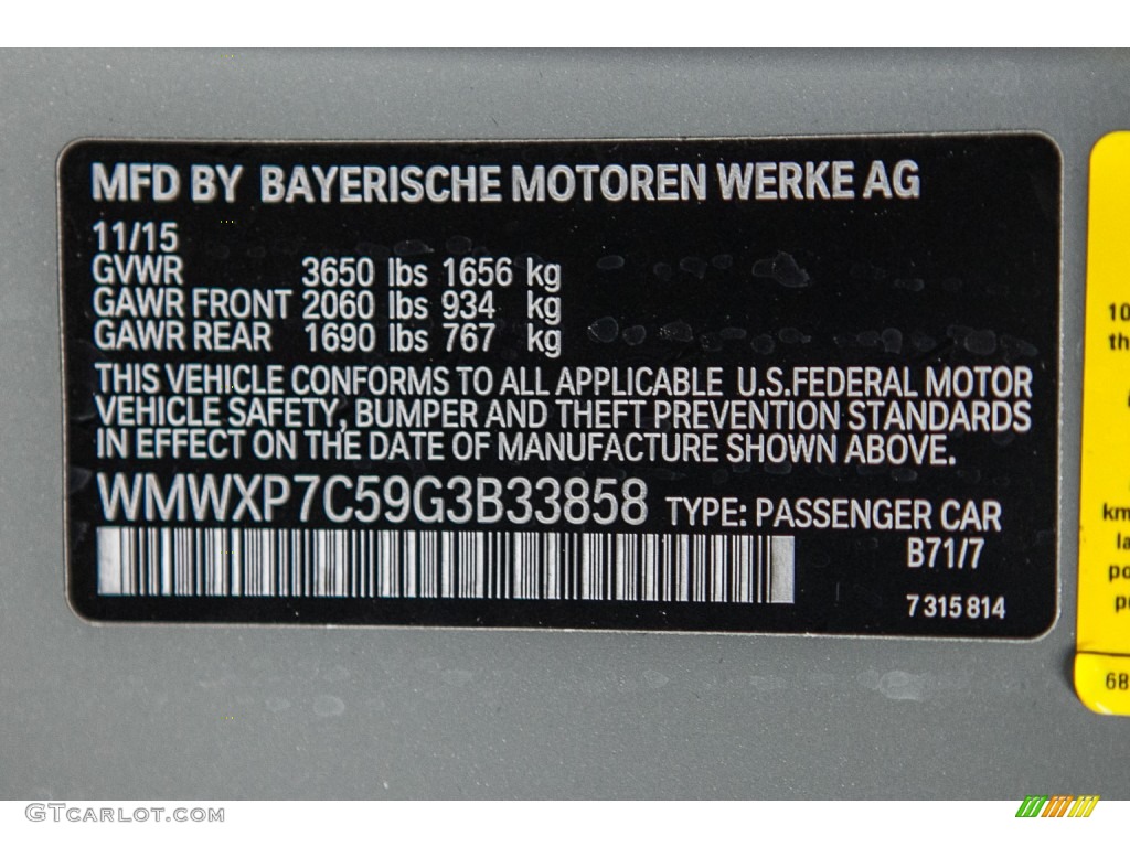 2016 Hardtop Color Code B71 for Moonwalk Gray Metallic Photo #110431925