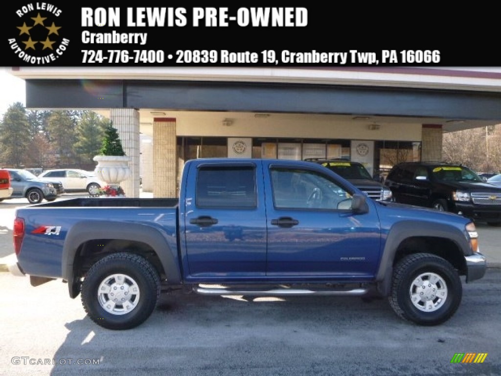 2005 Colorado LS Crew Cab 4x4 - Superior Blue Metallic / Medium Dark Pewter photo #1