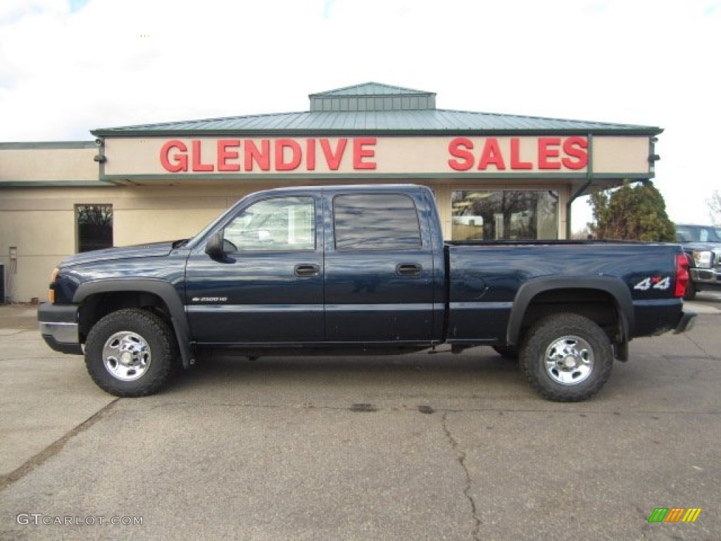2007 Silverado 2500HD Classic LS Crew Cab 4x4 - Dark Blue Metallic / Tan photo #5