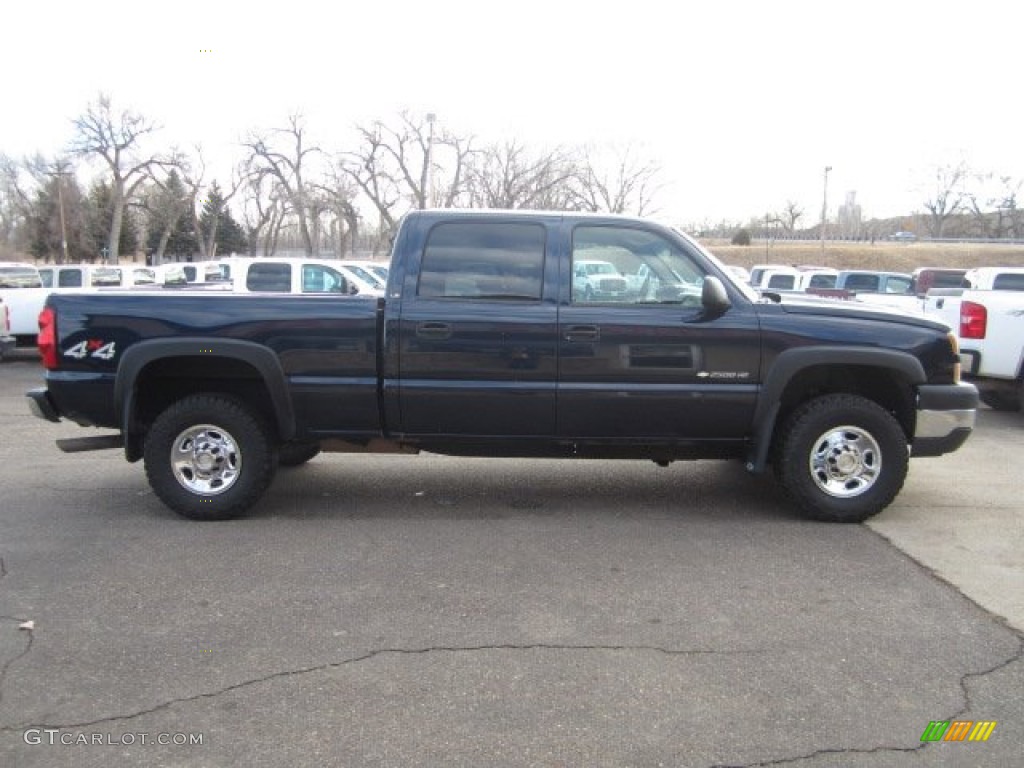 2007 Silverado 2500HD Classic LS Crew Cab 4x4 - Dark Blue Metallic / Tan photo #6