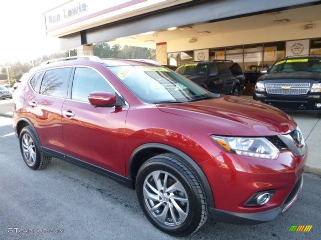 2014 Rogue SL AWD - Cayenne Red / Charcoal photo #7