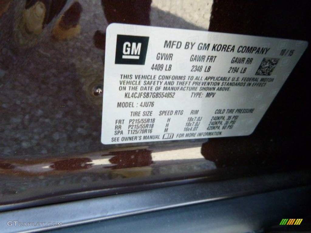 2016 Encore Convenience AWD - Rosewood Metallic / Ebony photo #15