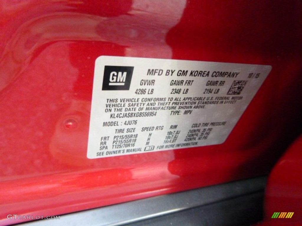 2016 Encore  - Winterberry Red Metallic / Ebony photo #15