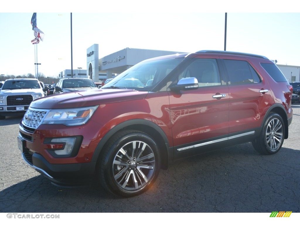 2016 Explorer Platinum 4WD - Ruby Red Metallic Tri-Coat / Platinum Medium Soft Ceramic Nirvana Leather photo #3