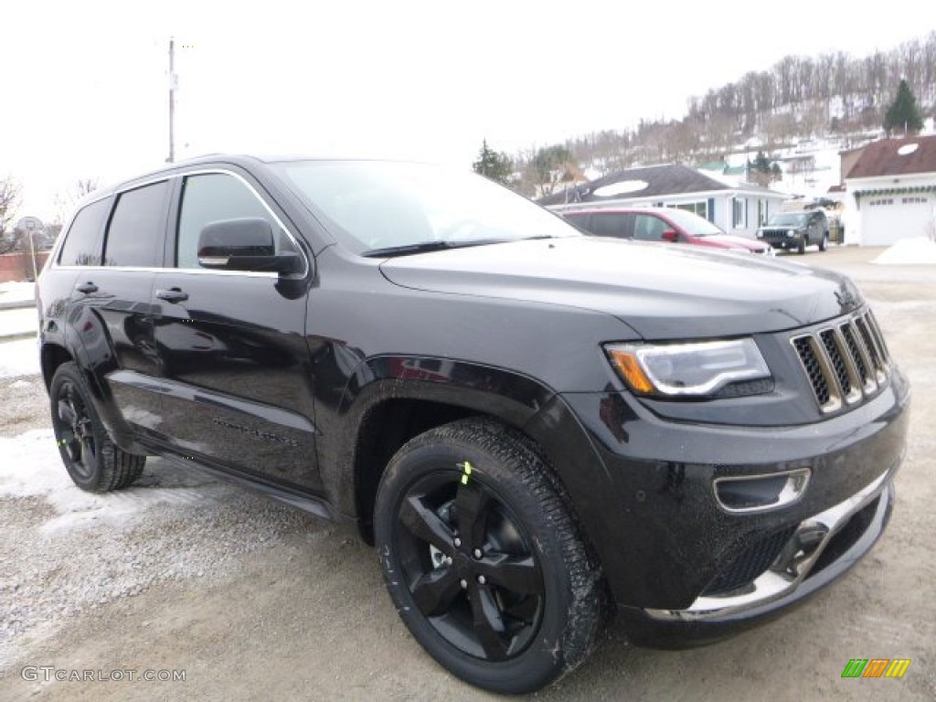 Brilliant Black Crystal Pearl 2016 Jeep Grand Cherokee Overland Exterior Photo #110452867