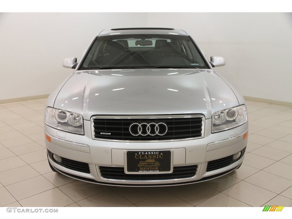 2004 A8 L 4.2 quattro - Light Silver Metallic / Black photo #2