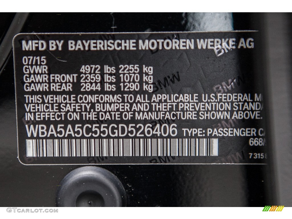 2016 5 Series 528i Sedan - Jet Black / Black photo #7