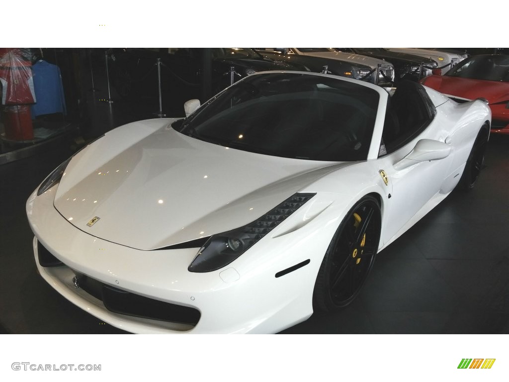 2013 458 Spider - Bianco Avus (White) / Nero photo #2