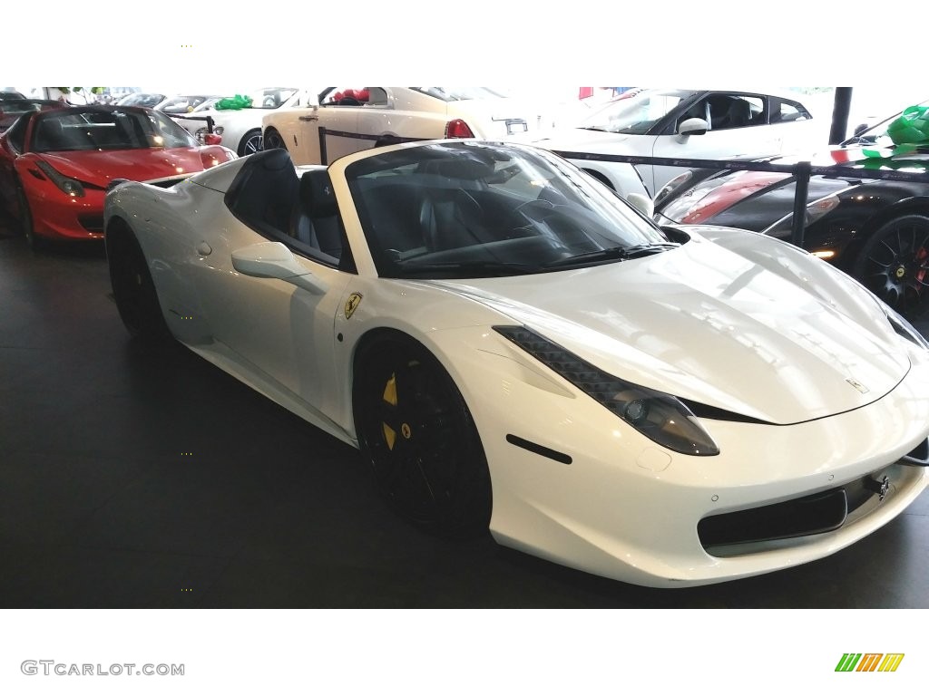 2013 458 Spider - Bianco Avus (White) / Nero photo #3
