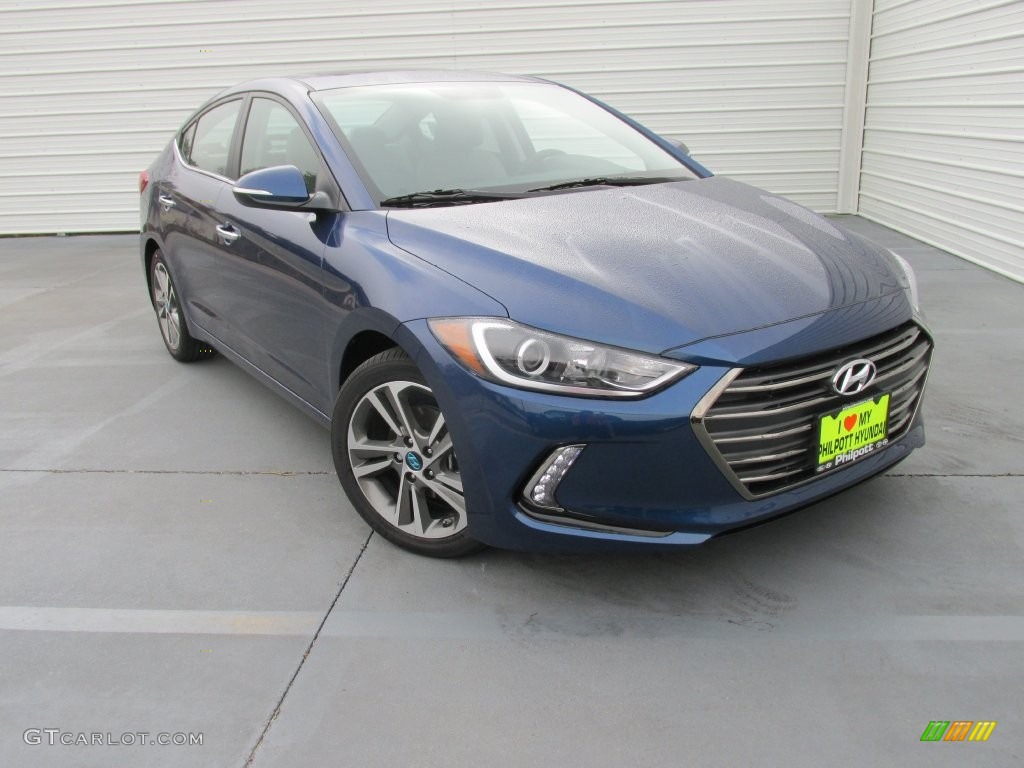 2017 Elantra Limited - Lakeside Blue / Gray photo #2