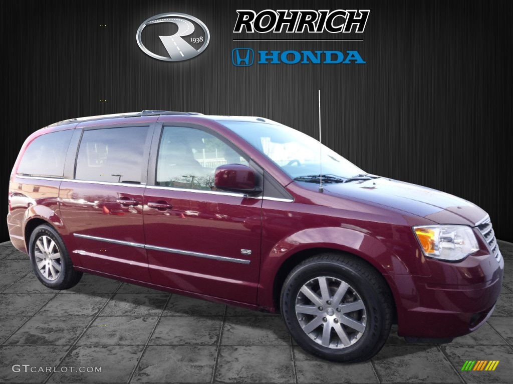 2009 Town & Country Touring - Inferno Red Crystal Pearl / Medium Pebble Beige/Cream photo #1