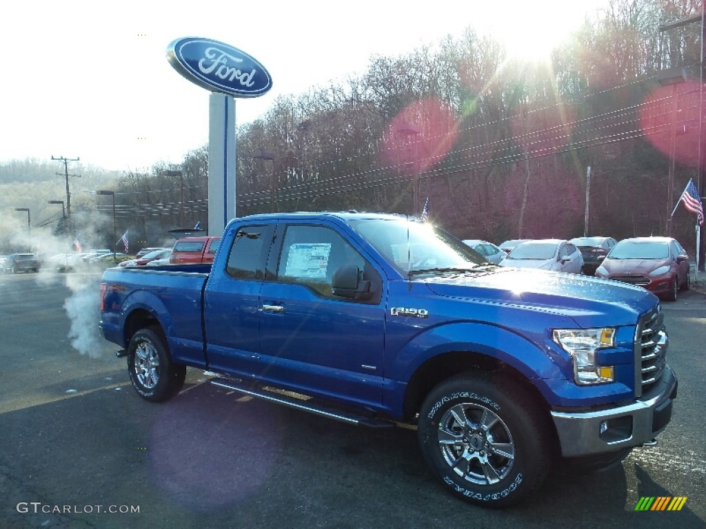 2016 F150 XLT SuperCab 4x4 - Blue Flame / Medium Earth Gray photo #4