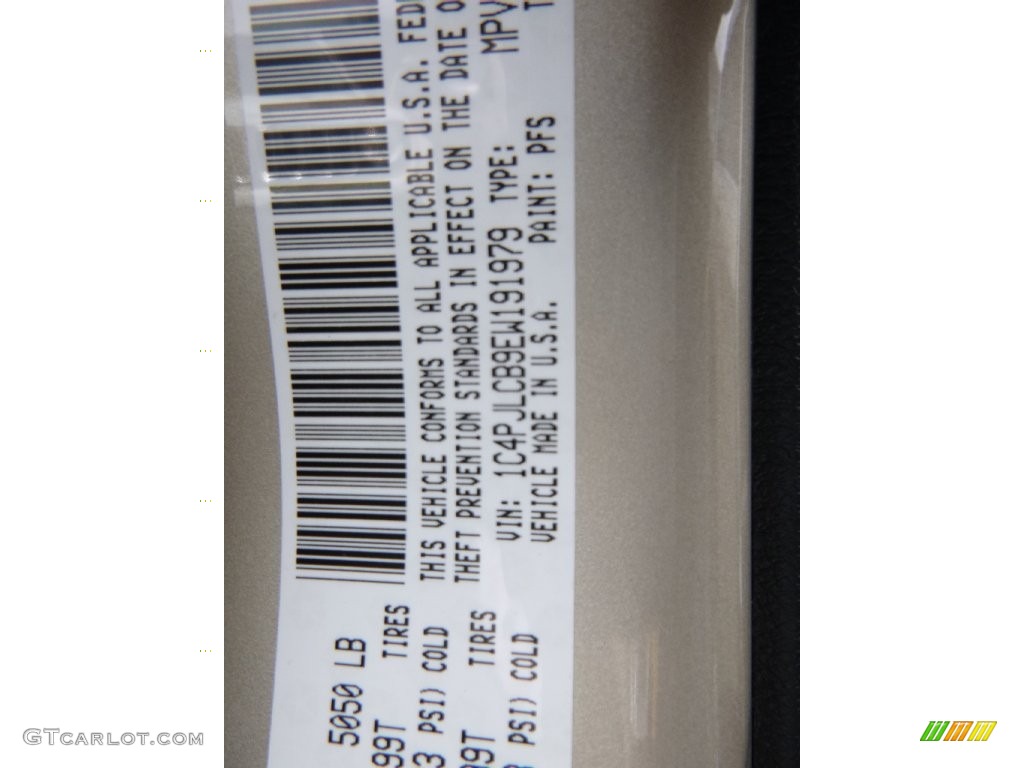 2014 Cherokee Color Code PFS for Cashmere Pearl Photo #110500709