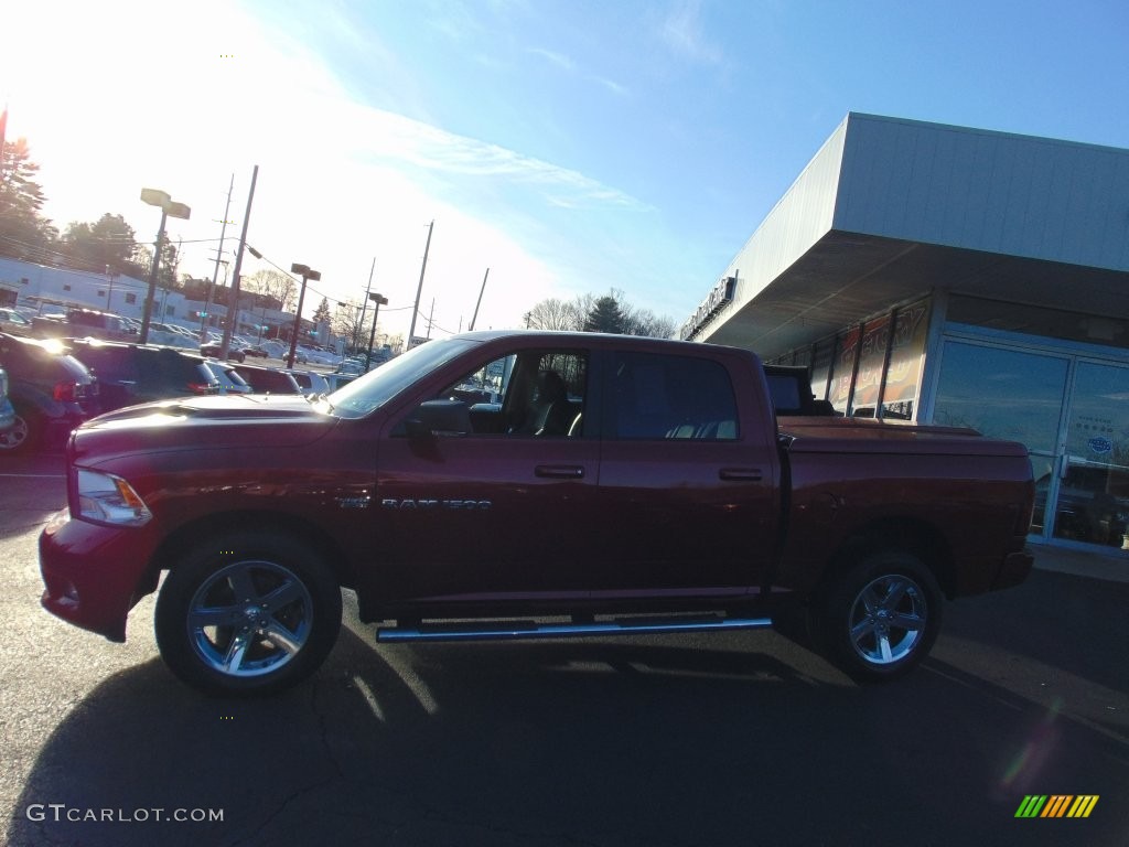 2012 Ram 1500 Sport Crew Cab 4x4 - Deep Cherry Red Crystal Pearl / Dark Slate Gray photo #6