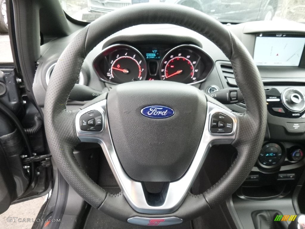 2016 Ford Fiesta ST Hatchback ST Recaro Smoke Storm Steering Wheel Photo #110503583