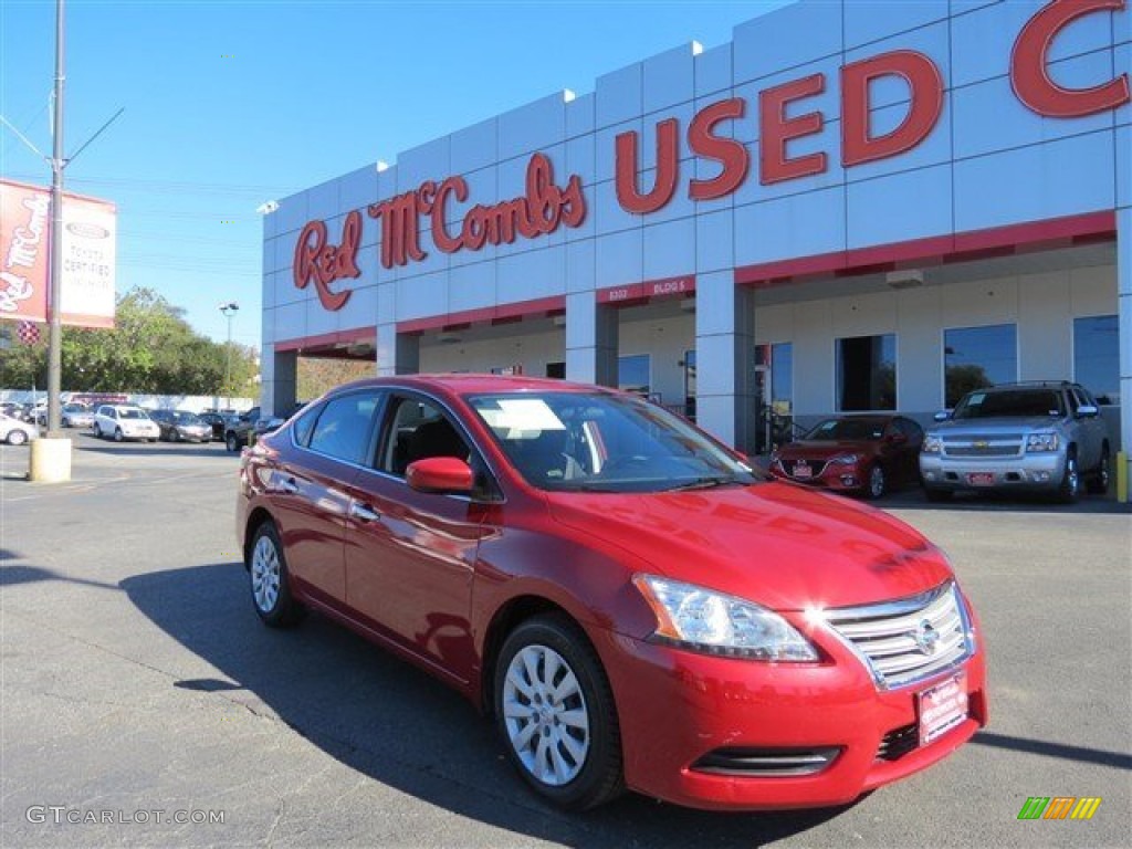 2014 Sentra S - Red Brick / Charcoal photo #2