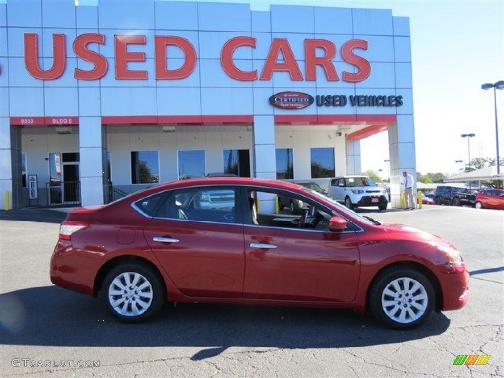 2014 Sentra S - Red Brick / Charcoal photo #9