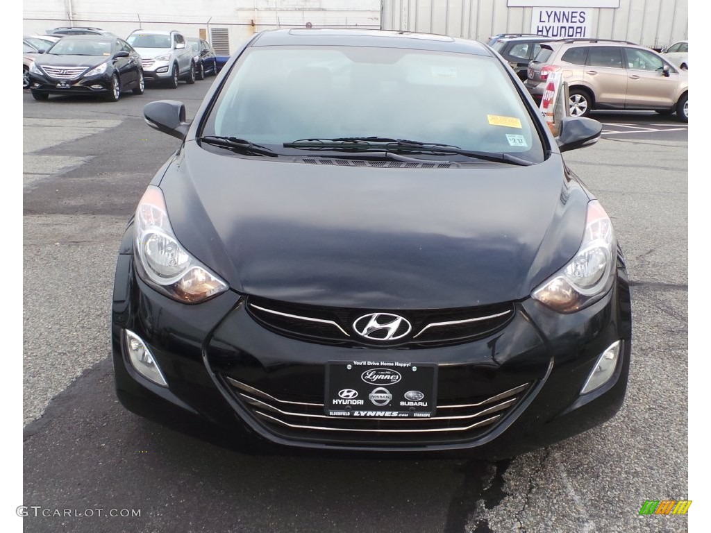 2012 Elantra Limited - Black Noir Pearl / Gray photo #2