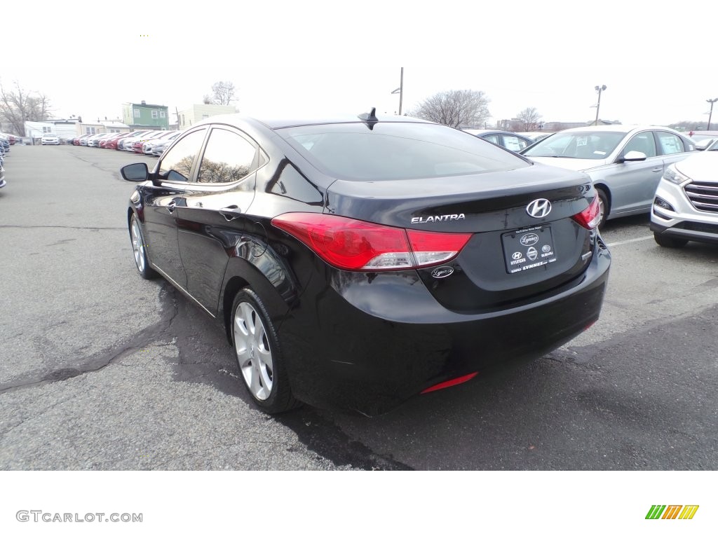 2012 Elantra Limited - Black Noir Pearl / Gray photo #4
