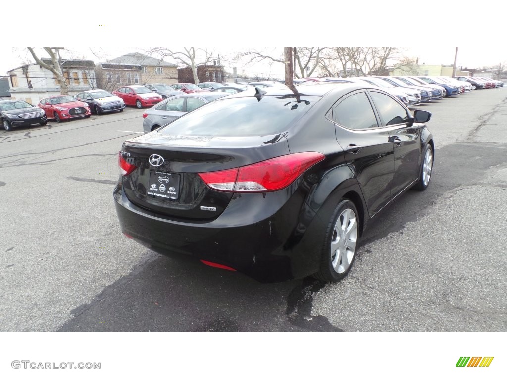 2012 Elantra Limited - Black Noir Pearl / Gray photo #6